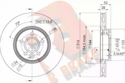 R BRAKE 78rbd21181 -  Тормозной диск